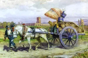 Im Wasserpark, um 1870,
Gemälde von Enrico Coleman (1846 - 1911) 